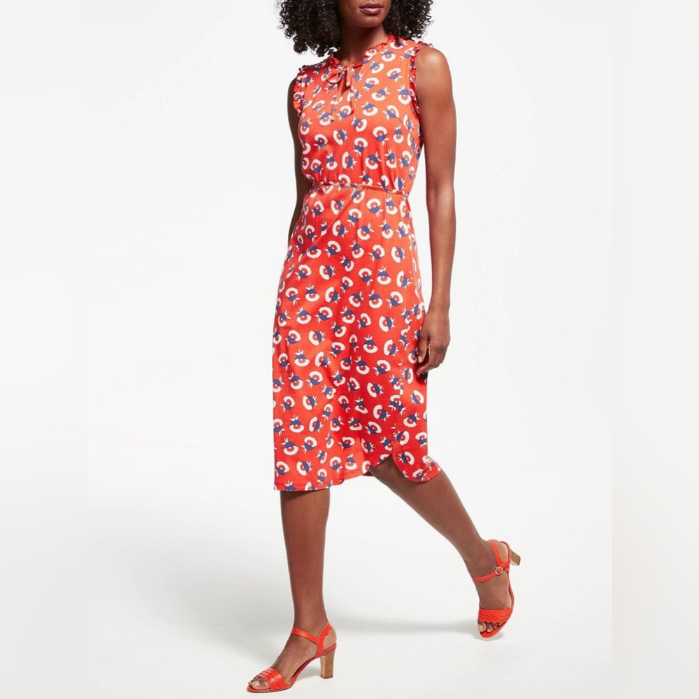 NWT Boden Lois Sleeveless Self-Tie Floral Ruffle Tie-Waist Dress size 6P